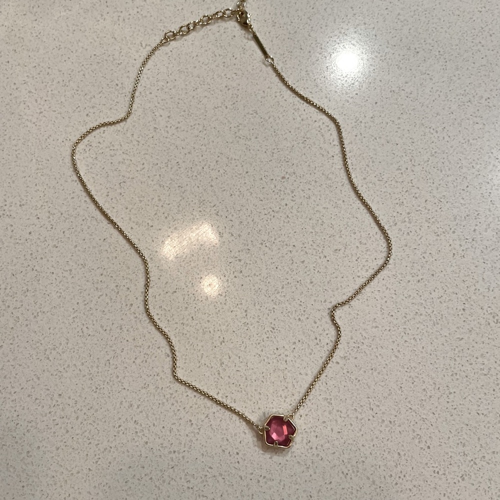 Kendra Scott Gold Necklace w/ Blush Stone